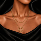 The Dual Chain Hoop Necklace