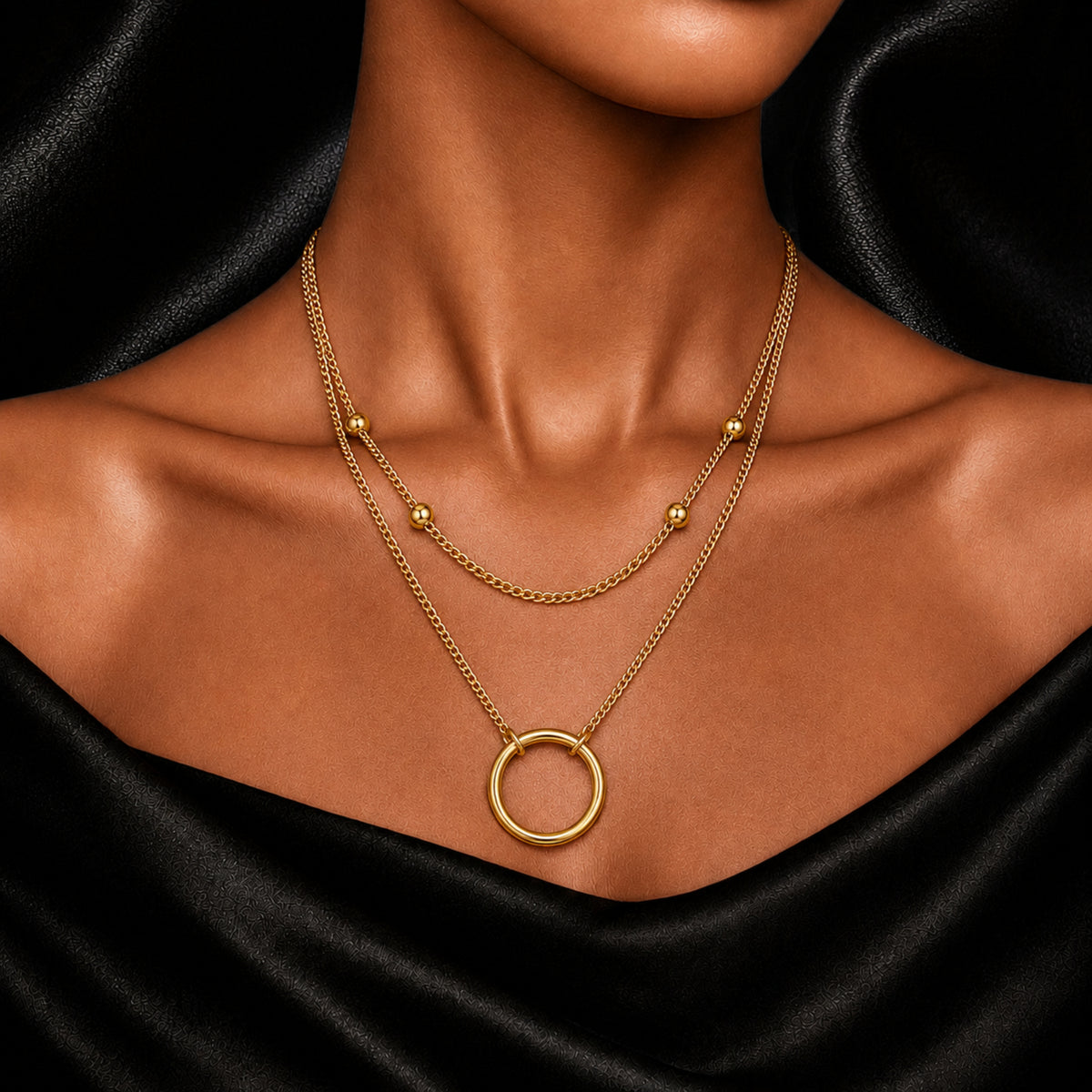 The Dual Chain Hoop Necklace