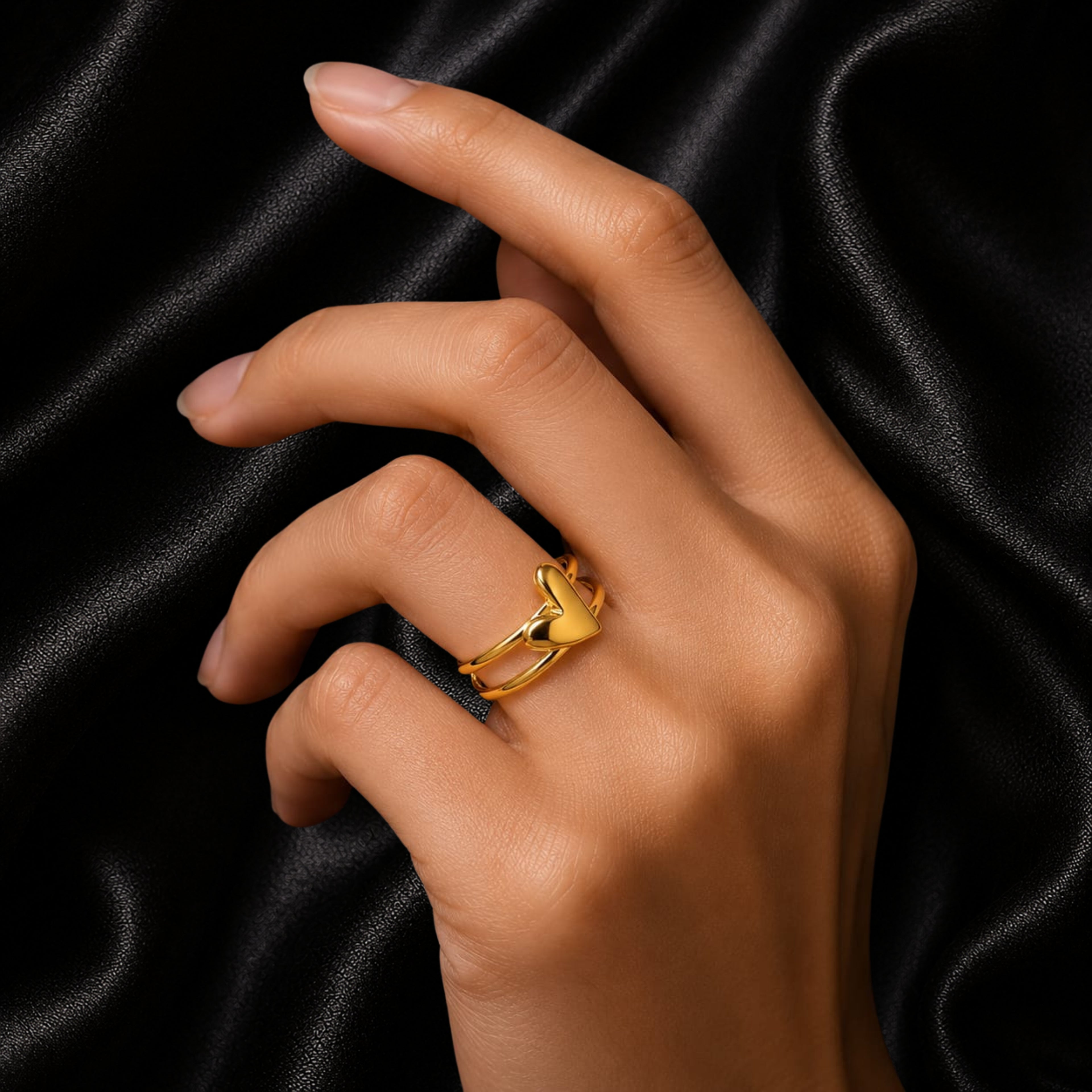 The Double Band Heart Ring