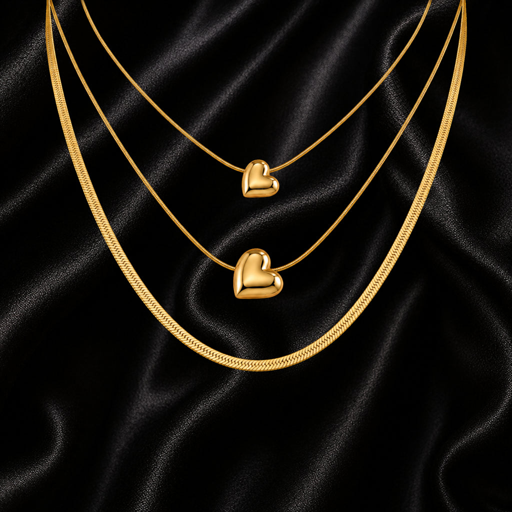 The Triple Layered Hearts Necklace