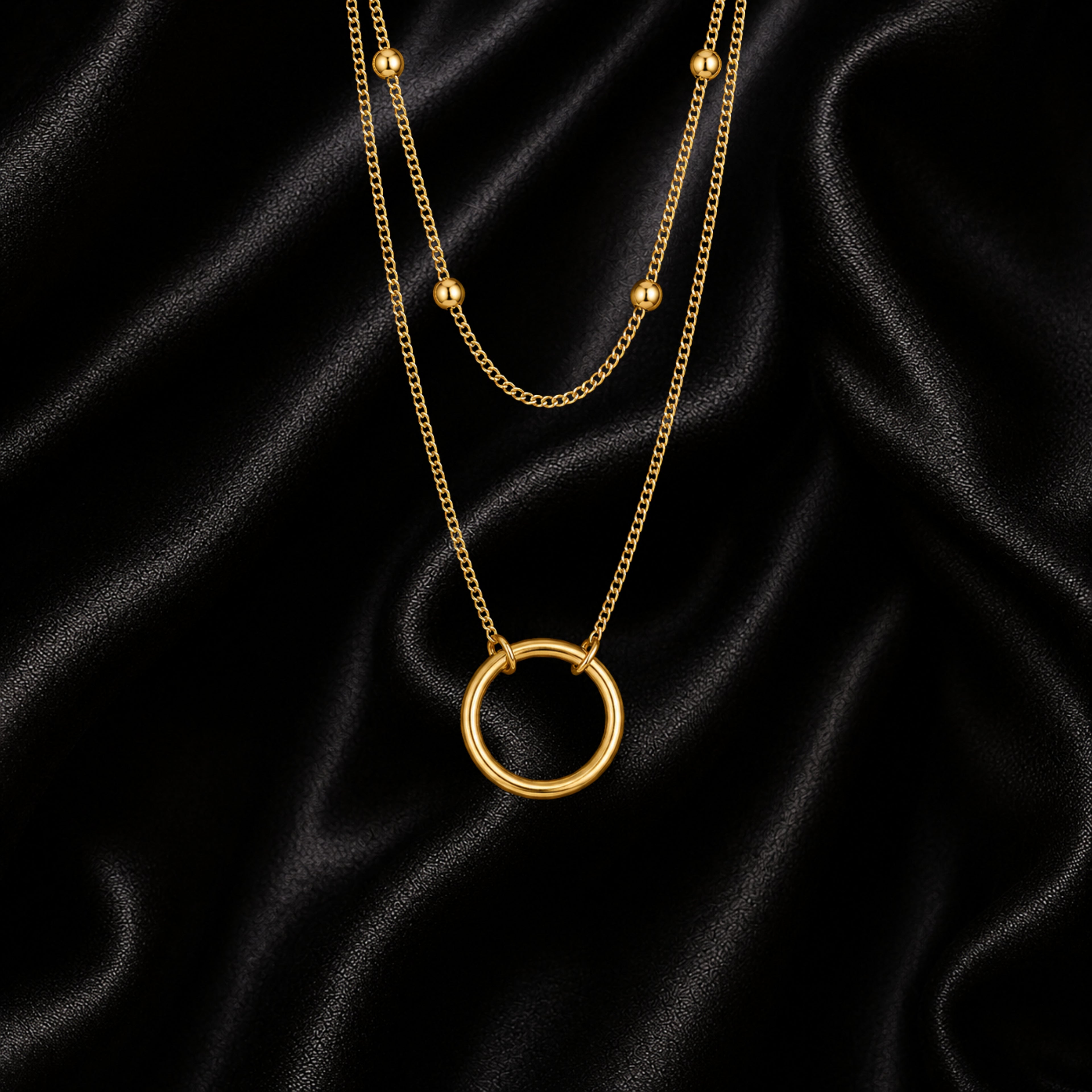 The Dual Chain Hoop Necklace